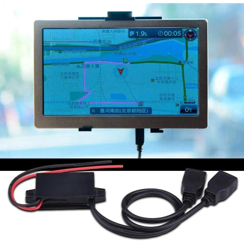 USB Converter Module DC/DC Converter 12V 24V To 5V 3A Dual USB Female Converter Adapter Step Down Module For Motorcycle Phone Oasis Select