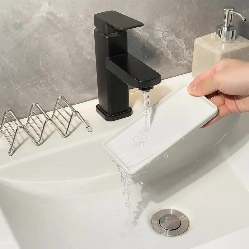 Bathroom Countertop Soap Holder Soap Storage Draining Rack & Kitchen Sponge Storage Rack Durable Easy To Clean Organizer Oasis Select