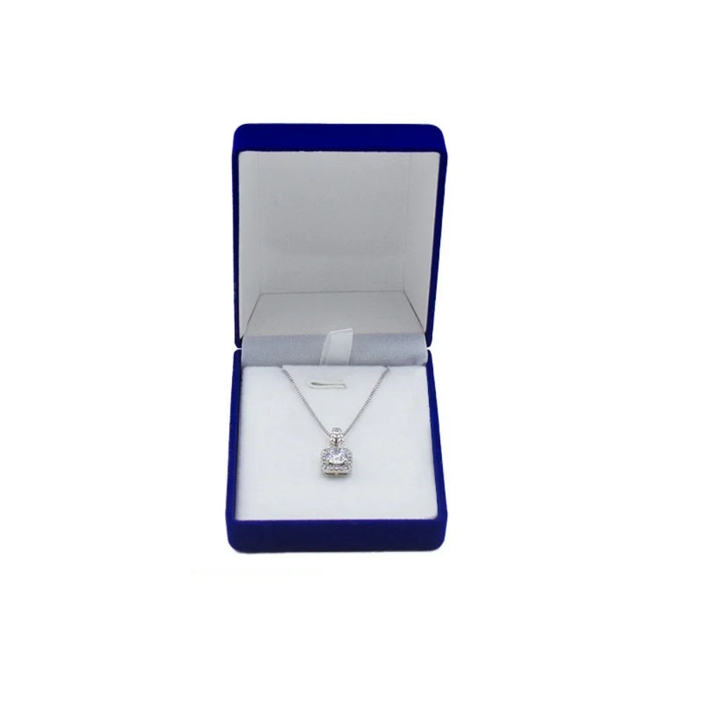 Square Velvet Necklace Box – Pendant Gift & Storage Case
