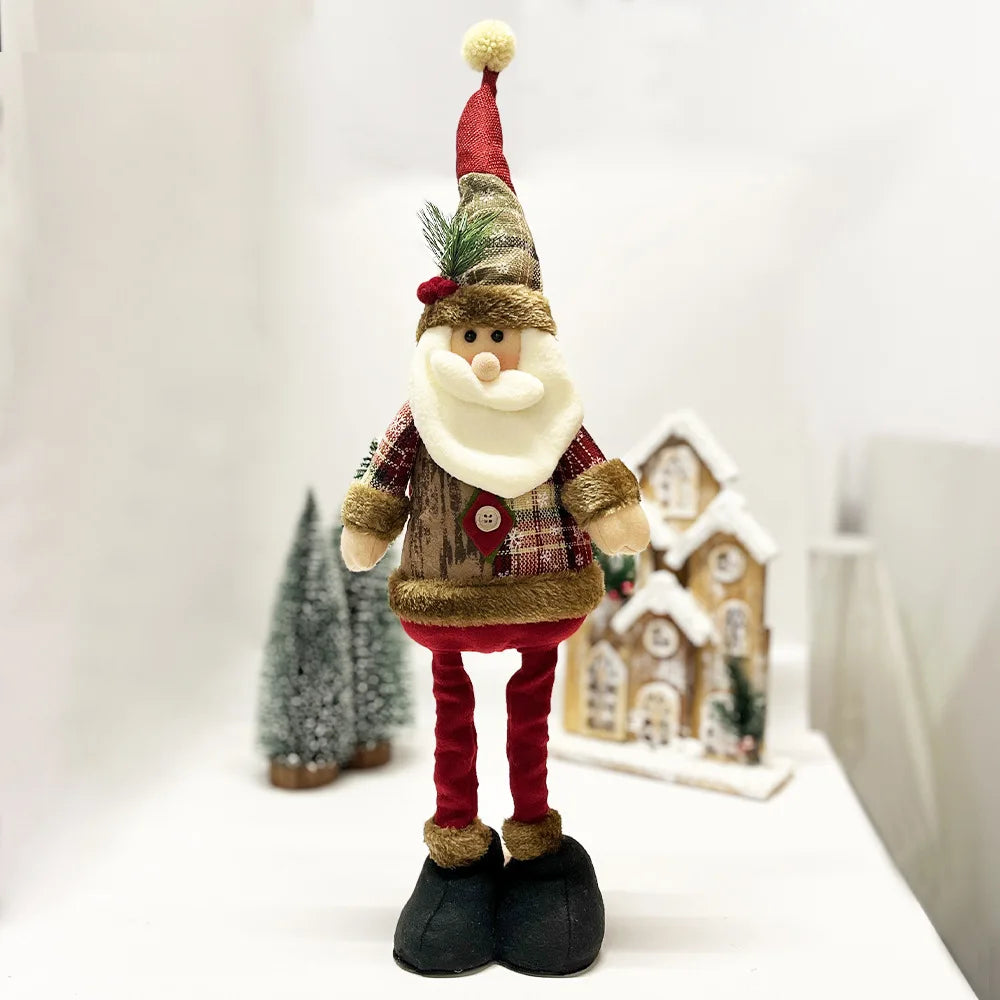 Christmas Vintage Snowflake Gingham Retractable Figure Hotel Shopping Mall Christmas Decoration Decoration Oasis Select A