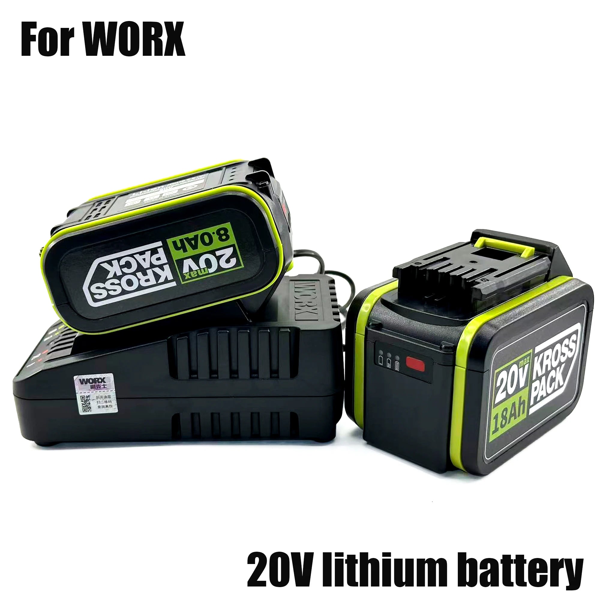 20V 6.0Ah/8.0Ah/18.0Ah Replacement Battery for WORX Series Power Tools Compatible with WA3016 WA3023 WA3054 WA3027 Oasis Select