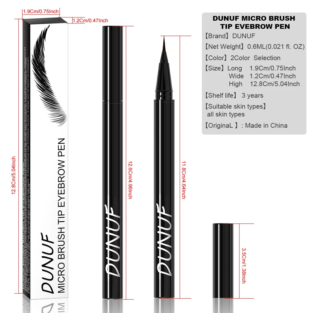 DUNUF 2 Colors Long-lasting liquid Eyebrow pencil Ultra-fine anti-stain, waterproof and perspiration-proof quick drying Eyeliner Oasis Select
