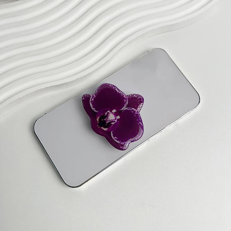 Acrylic Flower Phone Holder Socket Folding Phone Grip Trendy Mobile Phone Ring Buckle Stand For Universal Smartphone Accessories Oasis Select S16