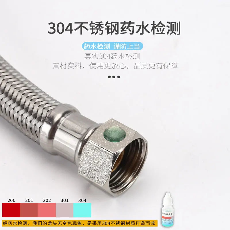 G1/2"-G3/4" SUS304 Water Inlet Hose Faucet 20cm-200cm Hose Water Heater Pipe Toilet Connection Kitchen Bathroom Hose Tube Oasis Select