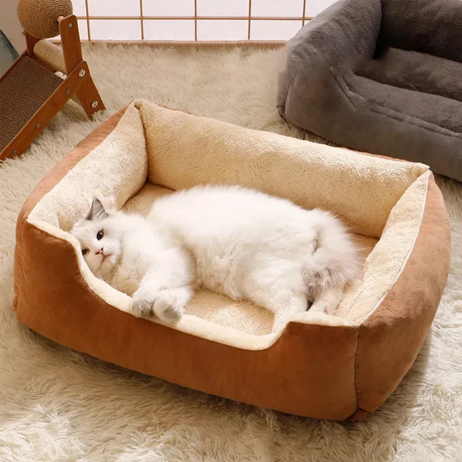 Color Square Winter Soft Warm House for Dog Bed for Dog Mat Waterproof Cat Bed Pet Bed for Large Medium Small Dog House Oasis Select