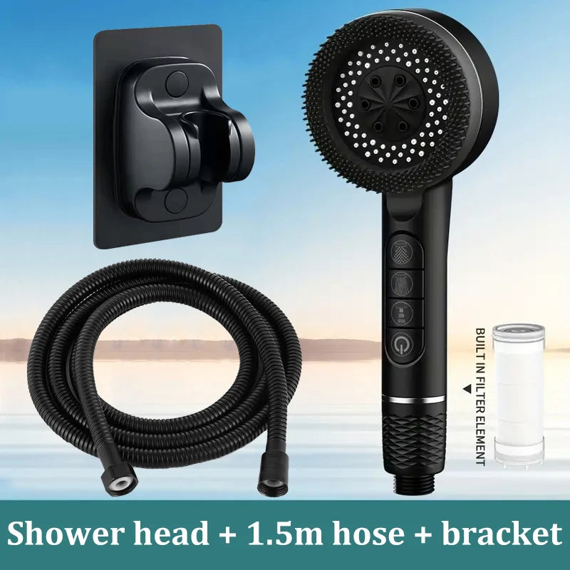 4-Speed Handheld Shower Head & Bracket Set | Rainfall Boost
