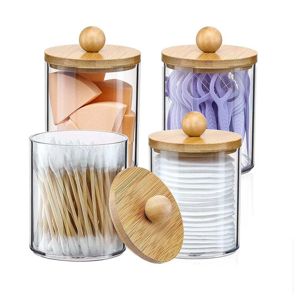 4Pack Multi-functional Organizer，Holder Dispenser, Bathroom Organizer for Swab, Round Pads, Dental Floss Sticks Holder Oasis Select 4pcs