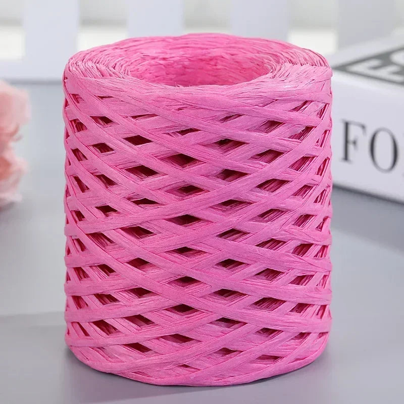 Natural Raffia Straw Yarn 200M Roll For Knitting Crocheting Paper Threads DIY Handmade Summer Sunhat Beach Bag Material Oasis Select 23