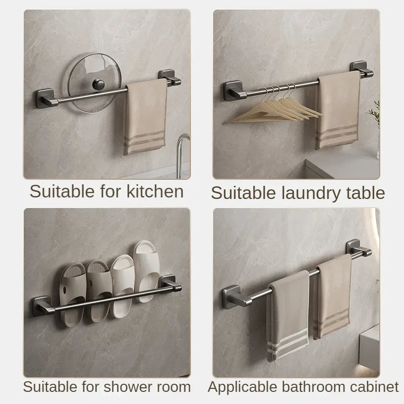Bathroom Towel Rack Stainless Steel Towel Rack Slipper Rack Hole-Free Towel Bar Bathroom Shelf Organizer Kitchen Storage Racks Oasis Select