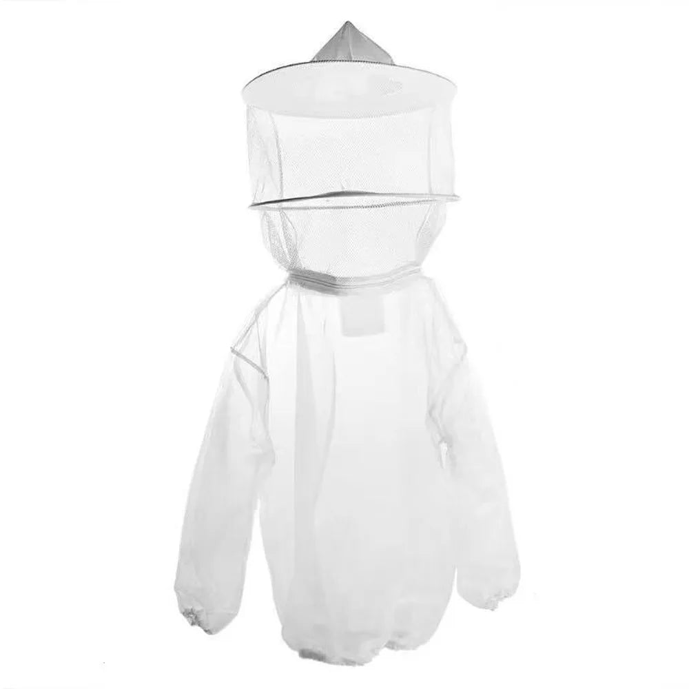 Breathable Mesh Beekeeping Jacket with Hooded Veil | Half Body Beekeeping Jacket Suit Oasis Select White