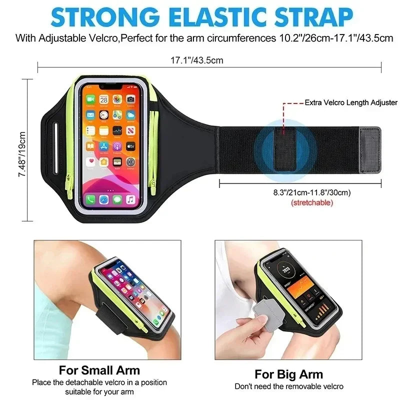 Outdoor Fitness Running Arm Bag Mobile Phone Bag Card Headphone Storage for IPhone 14 Pro Max Samsung Xiaomi Running Accessories Oasis Select