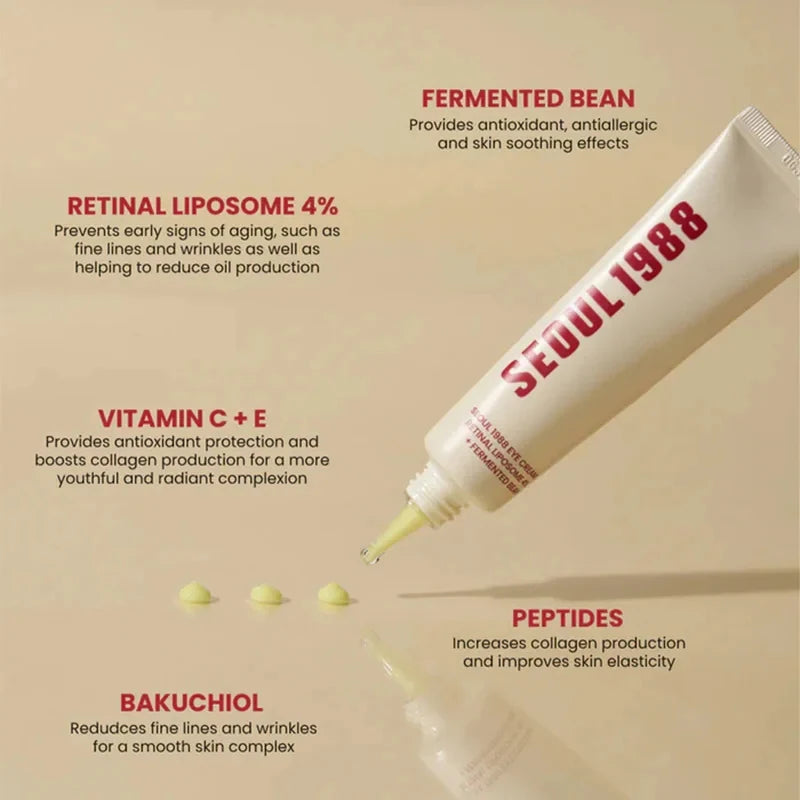 Seoul 1988 Retinol Ginseng Eye & Face Cream Serum Set Firming Moisturizing Diminish Lines Wrinkles Skin Care Essences Oasis Select