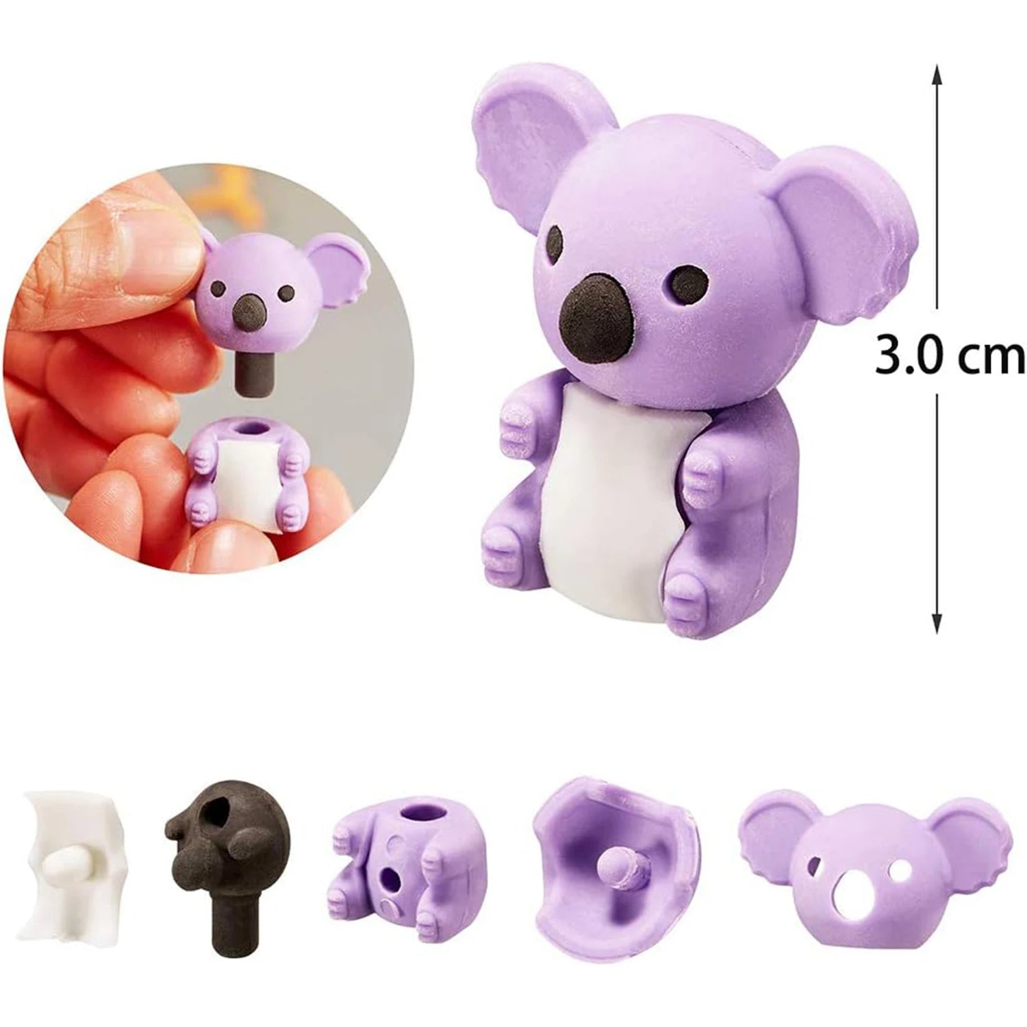 10/30pcRandom Animal Erasers for Students, Cute Desk Pets for Classroom, Easter Basket Stuffers,Cool 3D Puzzle Mini Erasers Bulk Oasis Select