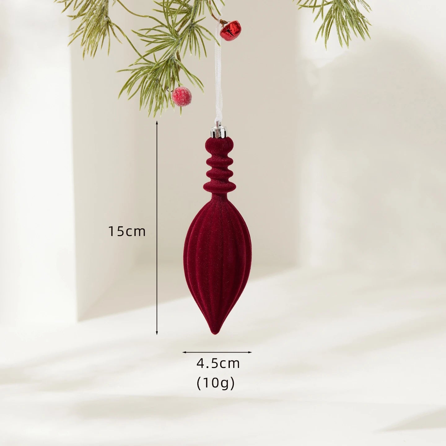Nordic Christmas Decorations Flocked Burgundy Hanging Ornaments Christmas Tree Decorations Holiday Decor Oasis Select Style 8