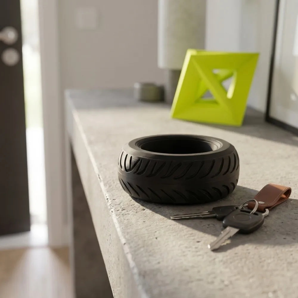 Funny 3D-Printed Mini Tire Storage Tray Multi-Function Ornaments Desktop Organizer Creative Tire-Shaped Storage Box Home Oasis Select