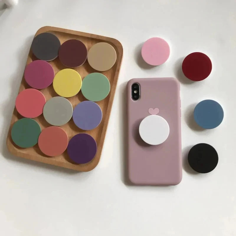 1-5pcs Finger Ring Holder Stand IPhone Samsung Support Telephone Mobilephones Grip Tok Folding Solid Color Pocket Socket Bracket Oasis Select