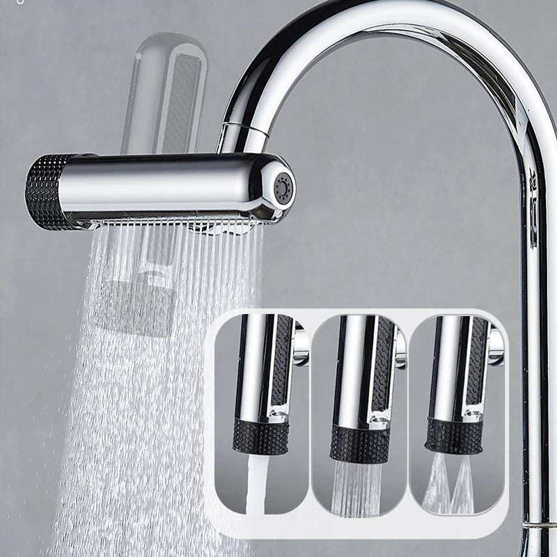 720° Rotating Kitchen Faucet 6 Modes Waterfall Spout Splash-Proof Universal Aerator Multi-Function Faucet Nozzle Extender Oasis Select