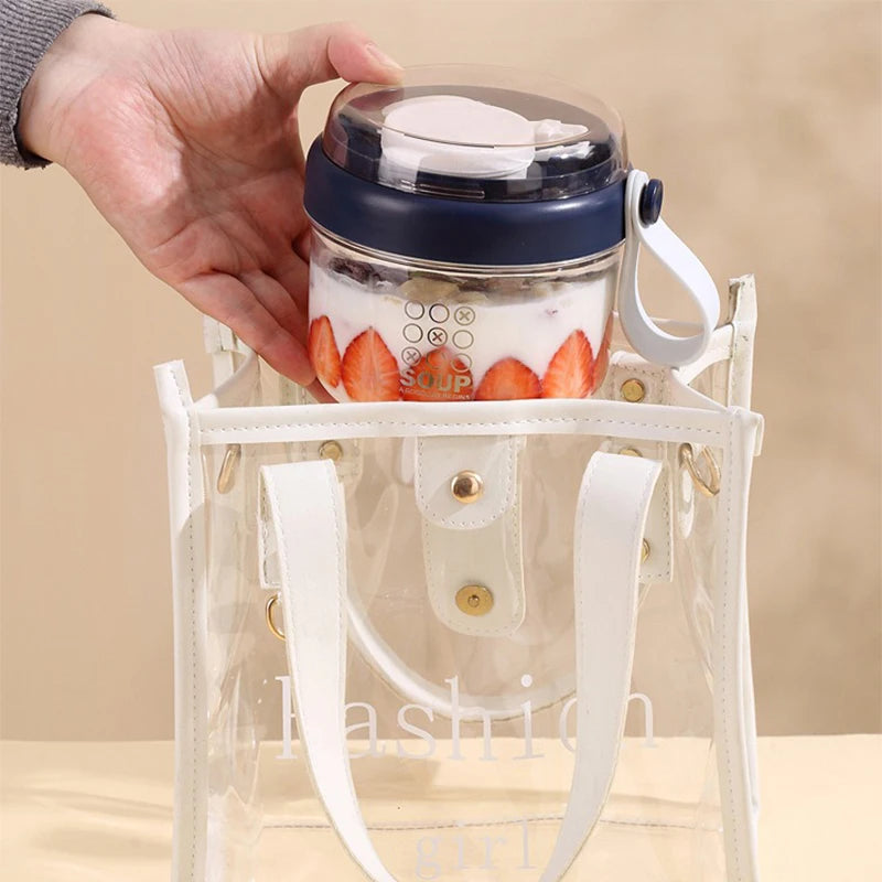 650ml Leak-Proof Portable Breakfast Cup & Salad Bento Box