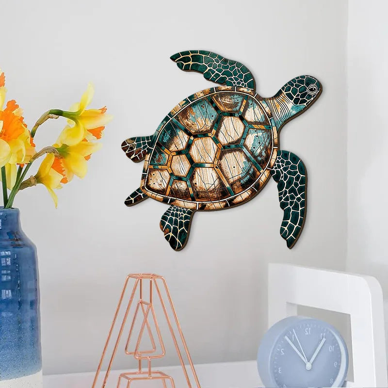 Wooden Turtle Wall-mounted Home Handicrafts, Wooden Hangers, Bathroom Wall Decorations Oasis Select