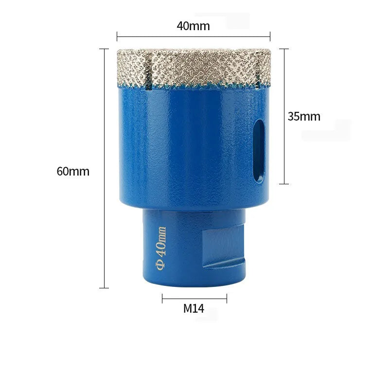 JUSTINLAU Multi Specification M14 Brazed Diamond Drill Bit Marble Ceramic Tile Glass Granite Threaded Hole Clamp Drilling Tool Oasis Select 40mm
