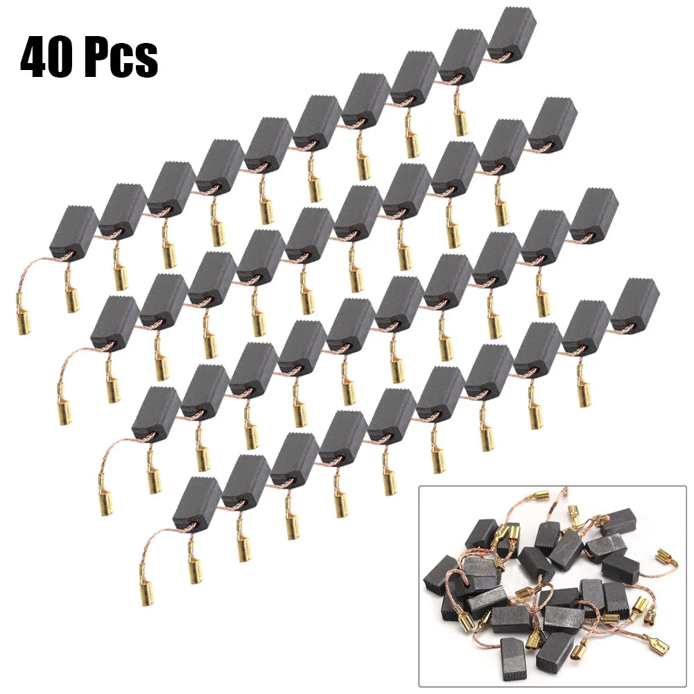 40Pcs/Set Motor Carbon Brushes Set Graphite Copper Carbon Brushes 6mm*8mm*14mm For Electric Drill Angle Grinder Oasis Select