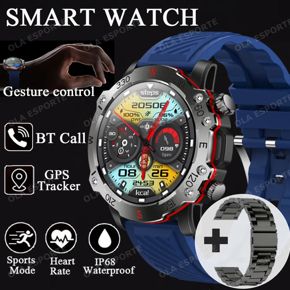 Ola Esporte Military GPS Smart Watch – 5ATM, HR & BT Calls
