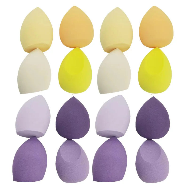 4/8/12/16pcs Makeup Sponge Cosmetic Puff Dry And Wet Combined Cosmetic Egg Women Foundation Powder Puff Bevel Cut Makeup Sponges Oasis Select 8yellow-8purple
