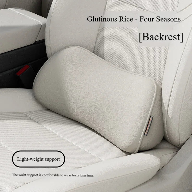 Lumbar Support Car Seat Pillow Memory Foam Breathable Back Protector for Office Chairs and Car Interior Accessories Oasis Select Beige Four seasons