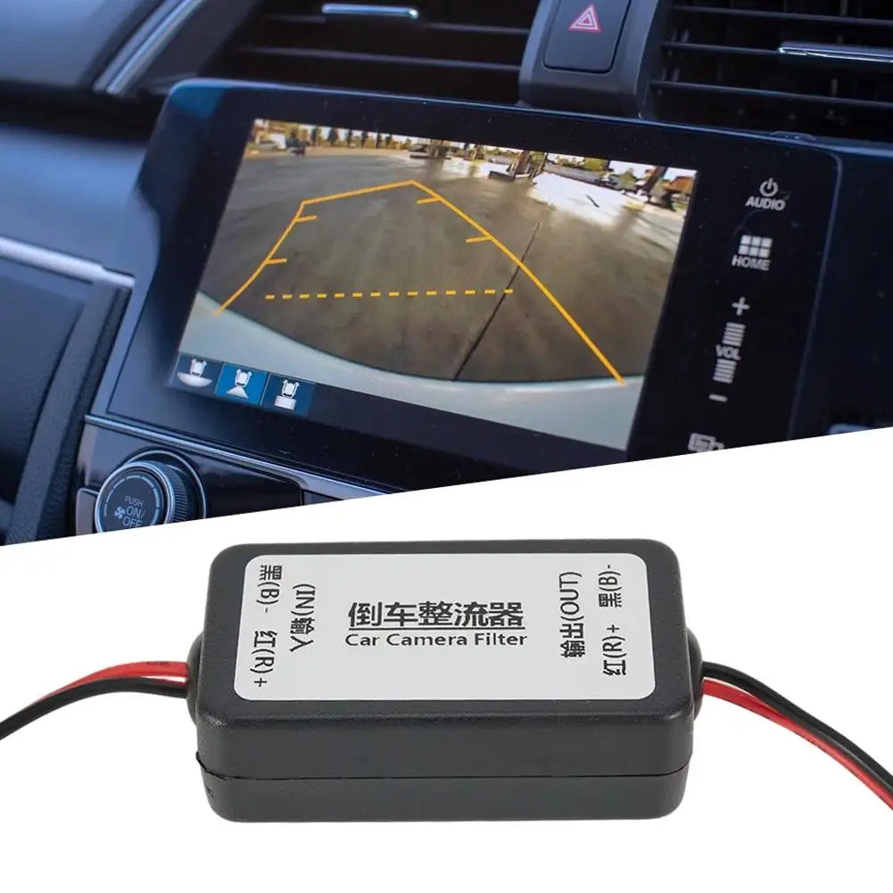 12V Anti-interference DC Power Relay Capacitor Filter Connector Auto Car Camera Filter For Car Parking Reverse Rear View Camera Oasis Select