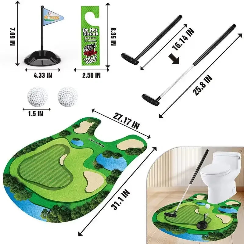 Mini Golf Putting Green Set Funny Toilet Golf - Indoor Sports Game for Adults Leisure Entertainment Bathroom Toilet Piano Basin Oasis Select 1set-New Golf