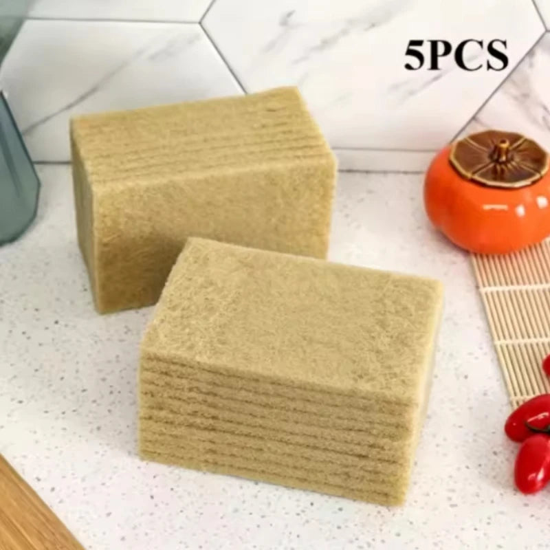 5pcs Coconut Fiber Scouring Pads - Non-Woven, High-Quality Reusable Exfoliating Pads for Kitchen and Living Room Cleaning Oasis Select