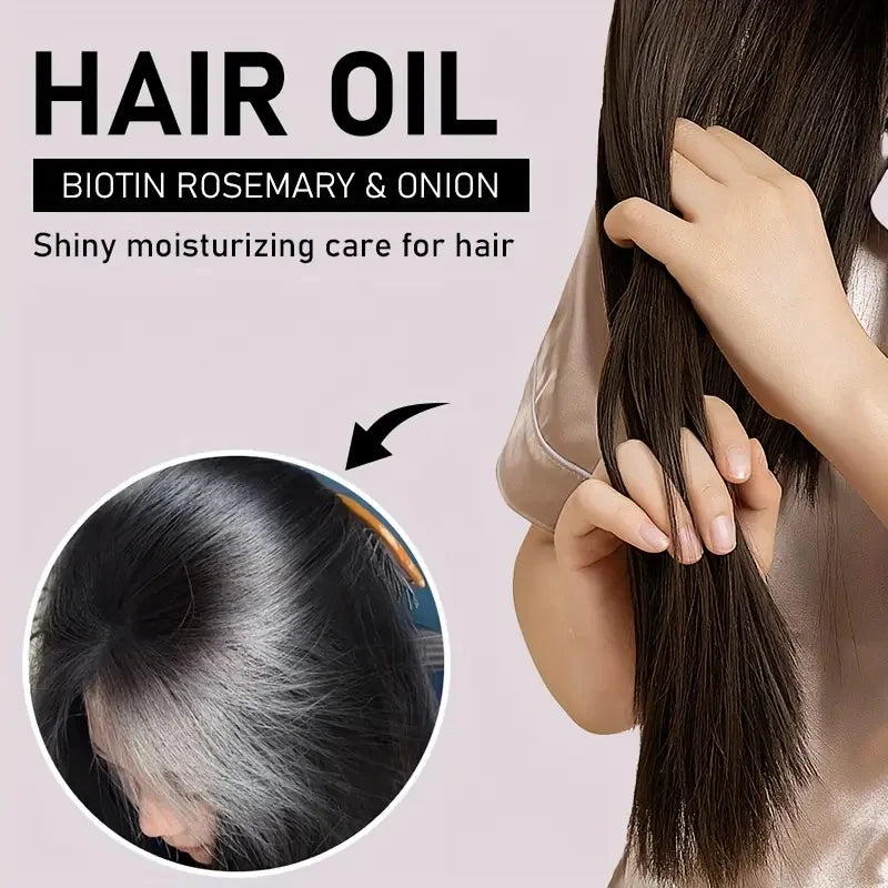 Biotin Hair Oil with Rosemary & Onion – Smooth Silky Hair