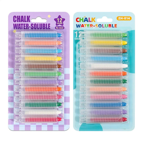 Dustless Chalk 12 Colored Water-soluble Chalk Erasable Non Dirty Hands Dust Free Chalk Blackboard Graffiti Painting Solid Chalk Oasis Select