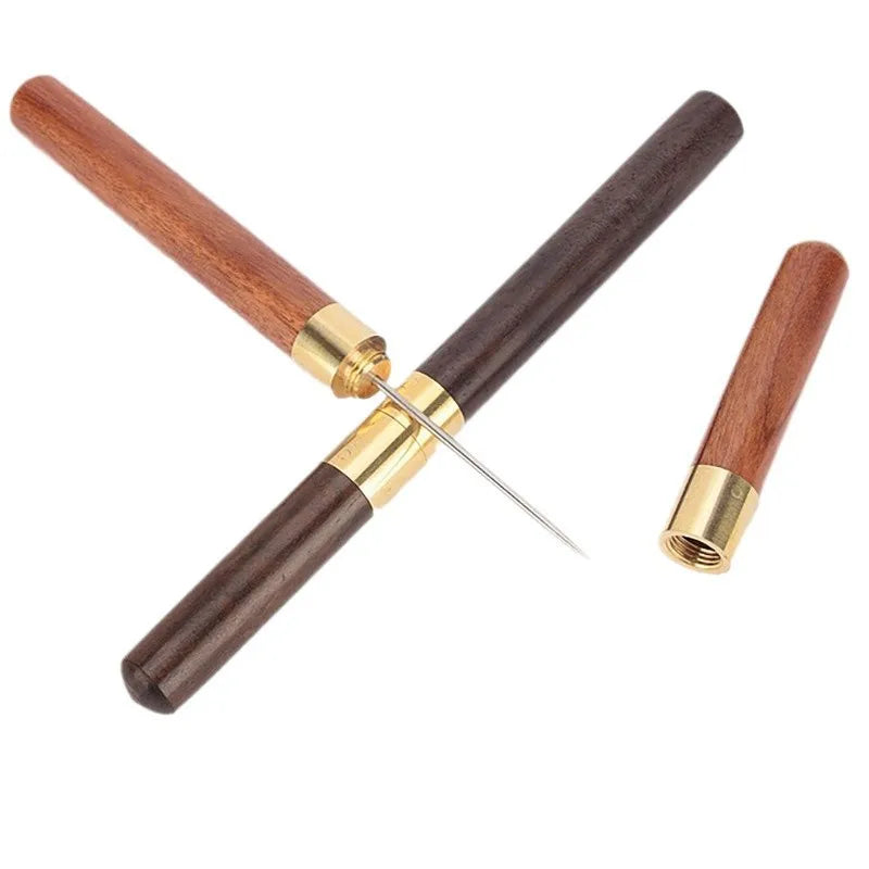 Stainless steel ice pick, kitchen tool with wooden handle and sheath. Oasis Select
