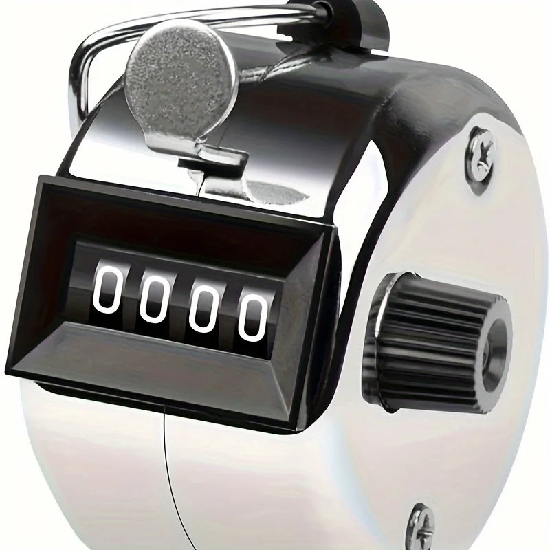 1 Piece of Iron Handheld 4-digit Digital Answer Counter, Non Rechargeable Metal Counter, Used for Counting and Coaching Tools Oasis Select