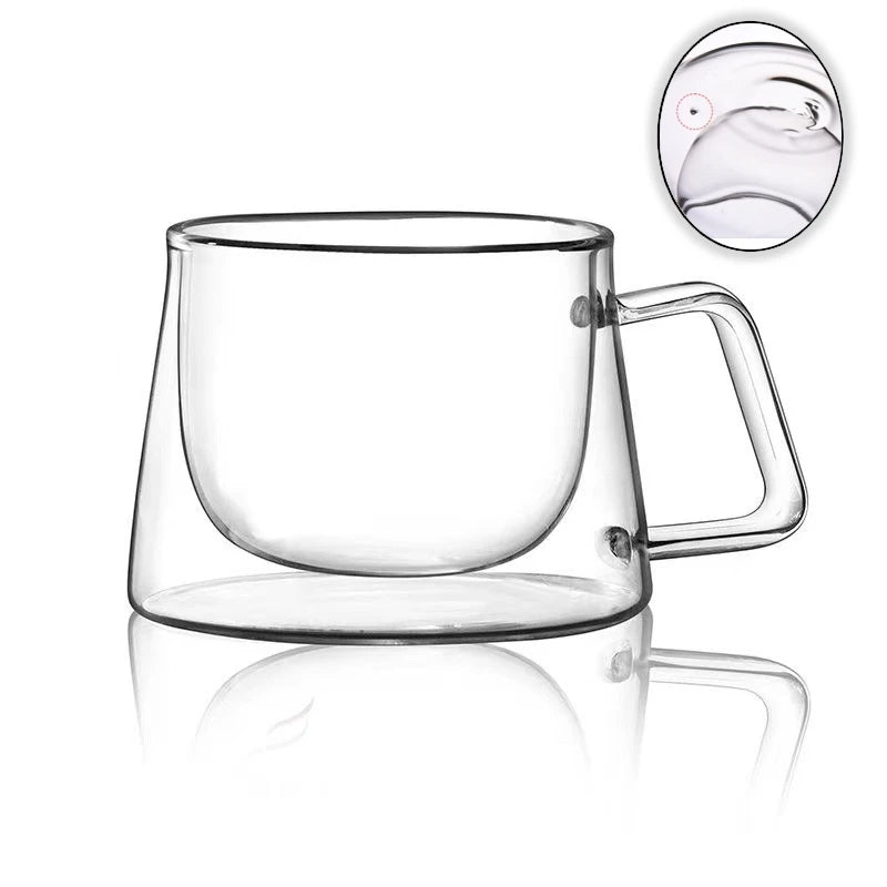 1/2PCS Double Wall Glass Coffee Mug Heat Resistant Tea Milk Juice Coffee Water Espresso Cup Thermo Insulated Cup for Household Oasis Select