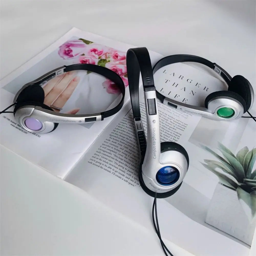 Y2k Personality Retro Headphones Millennium Wind Headset Blue Black Fashion Style Headset Over Ear Earbud 3.5mm Type C Headset Oasis Select