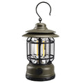 Retro Style Camping Light Waterproof Outdoor Hanging Lights Portable Tent Lamp Night Lantern Atmosphere Lamps Oasis Select army green