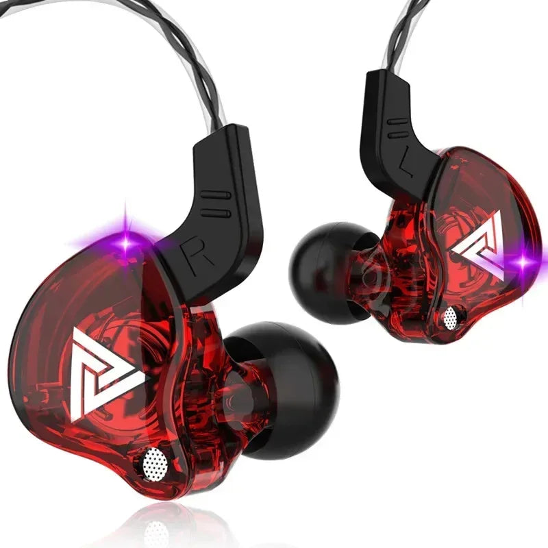 New Sport Headset with Microphone 3.5mm Wired Headphones QKZ AK6 In Ear Earphone for iPhone In Ear Mic Stereo Race Headset Oasis Select Red