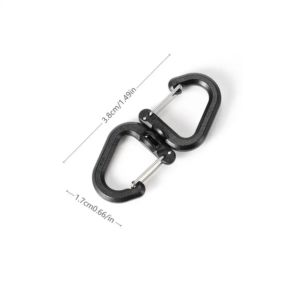 Outdoor Swivel Clip 360 Rotating Double Carabiner Portable S Chain Hooks Multi-Use Backpack Keychain Carabiner For Backpacks Oasis Select small