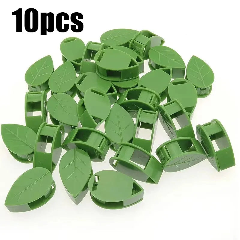 10pcs Leaf-Shaped Plant Holder Green Plant Climbing Wall Gods Sticky Hooks Vine Clip Fixer Multifunctional Flower Hangers Holder Oasis Select 10pcs