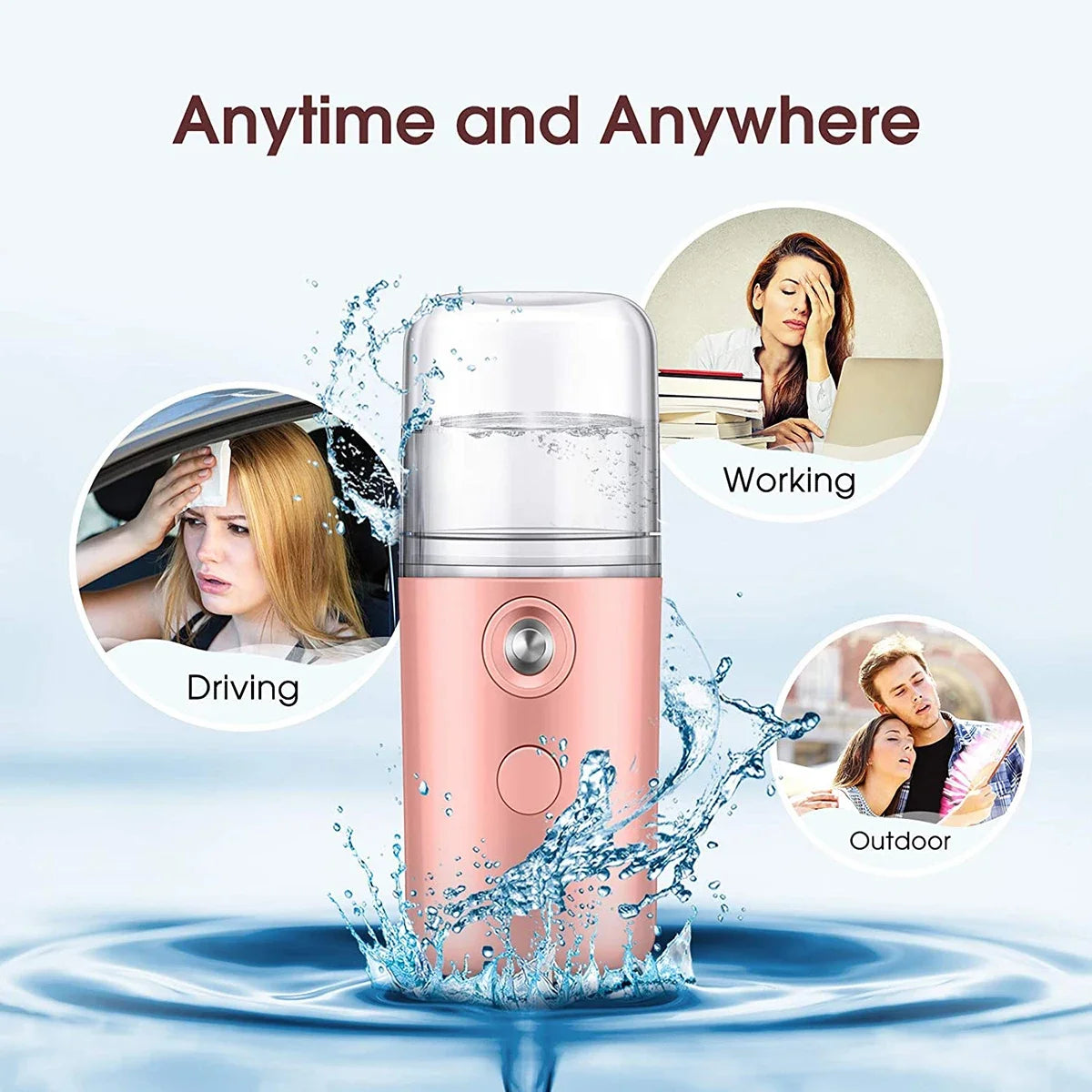 30ml Mini Humidifier Portable Rechargeable Small Facial Steamer Wireless Nano Personal Face Hydrat Sprayer Cool Mist Maker Oasis Select