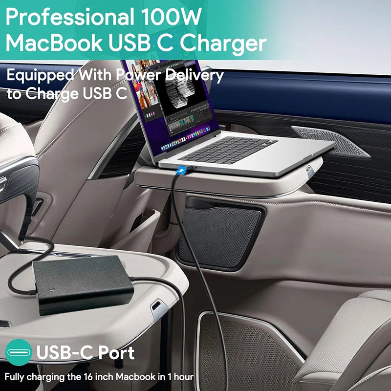 100W Max 12V-24V Universal Car Charger USB-C PD 5V 9V 12V 15V 3A 20V 5A For Lenovo Dell Laptops Tablets Phones TYPE-C Charger Oasis Select