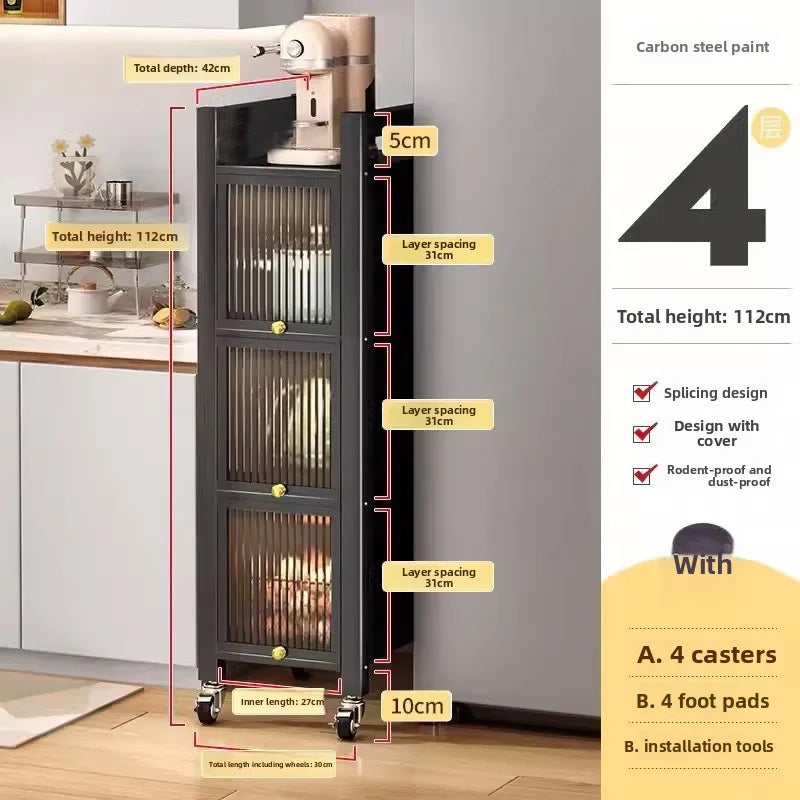 Kitchen crevice storage cabinet bathroom refrigerator crevice cabinet narrow cabinet with door floor to ceiling locker against Oasis Select 4th Floor B