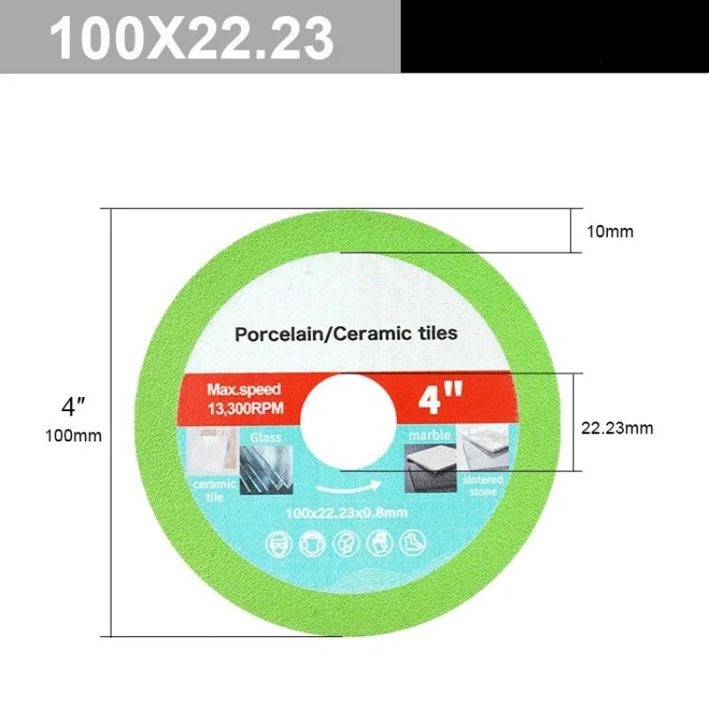 1Pcs 100 115 125mm Glass Cutting Disc Diamond Marble Saw Jade Crystal Wine Bottles Grinding Cutting Grinding Disc Tool Wholesale Oasis Select 100mm