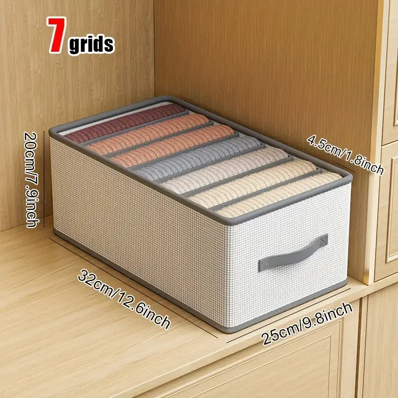 Foldable Fabric Drawer Organizers with Handles - Multi-Compartment Storage Box for Clothes, Pants, Bedding, Closet Organizers Oasis Select 7 grids
