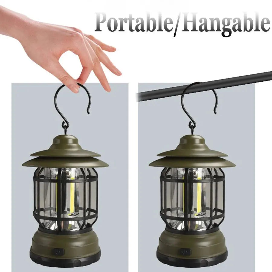 Retro Style Camping Light Waterproof Outdoor Hanging Lights Portable Tent Lamp Night Lantern Atmosphere Lamps Oasis Select