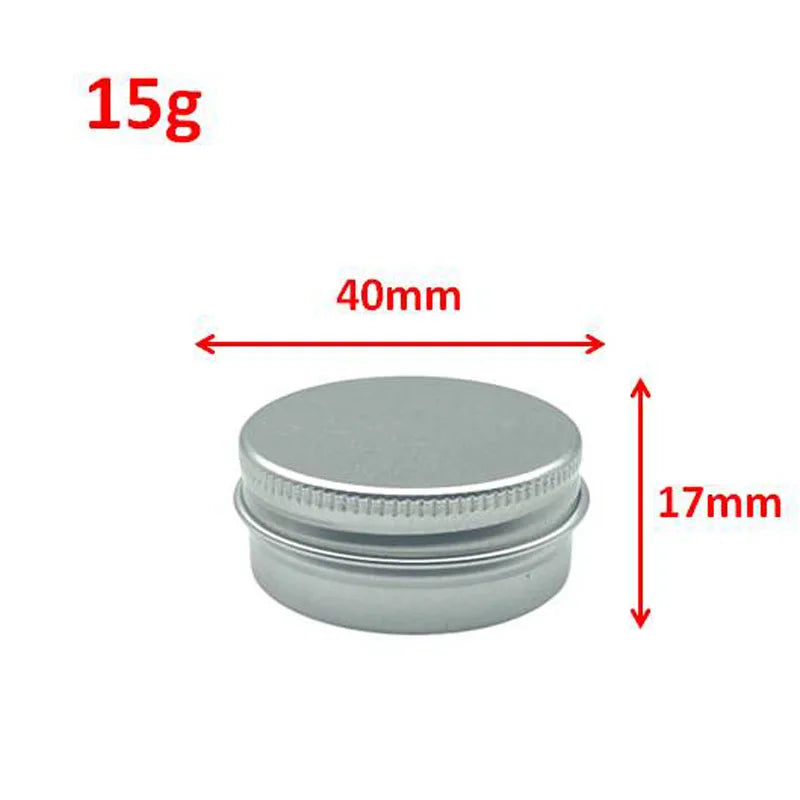 10Pcs 5g/10g/15g/20g/30g/50g Empty Silver Aluminum Tins Cans Screw Top Round Candle Spice Tins Cans with Screw Lid Containers Oasis Select 10pcs 15g