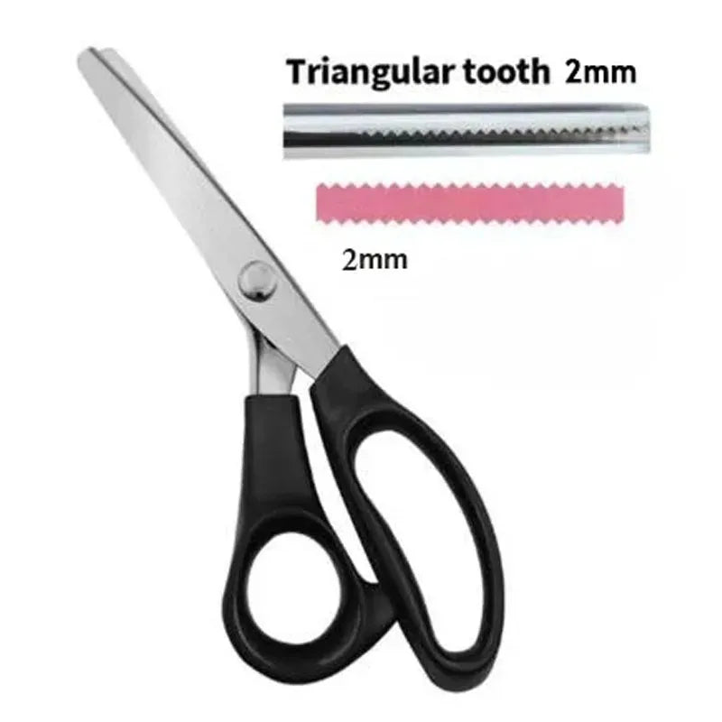 Tailor Scissors Pinking Shears Zig Zag Sewing Cut Serrated Lace Scissors Sewing Accessories Fabric Scissors DIY Sewing Tool Oasis Select Triangular Tooth 2MM