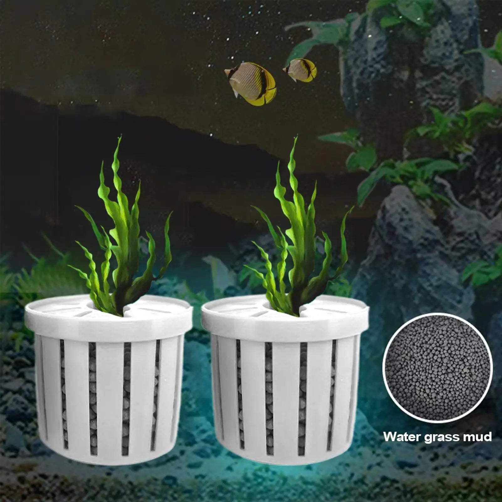 Aquarium Plant Holder Stable Fish Tank Plant Basket Aquarium Hydroponics Planting Holder Water Feature Decoration Accessories Oasis Select